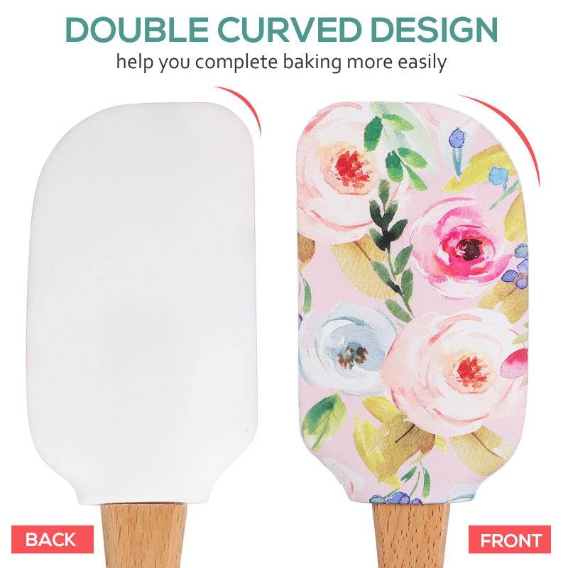 Veemoon 2pcs Cake Cream Spatula, Silicone Cake Scrapers Accessories Butter Scrapers Baking Spatulas for Kitchen Reusable Butter Professional Baking Christmas Tools - Image 5