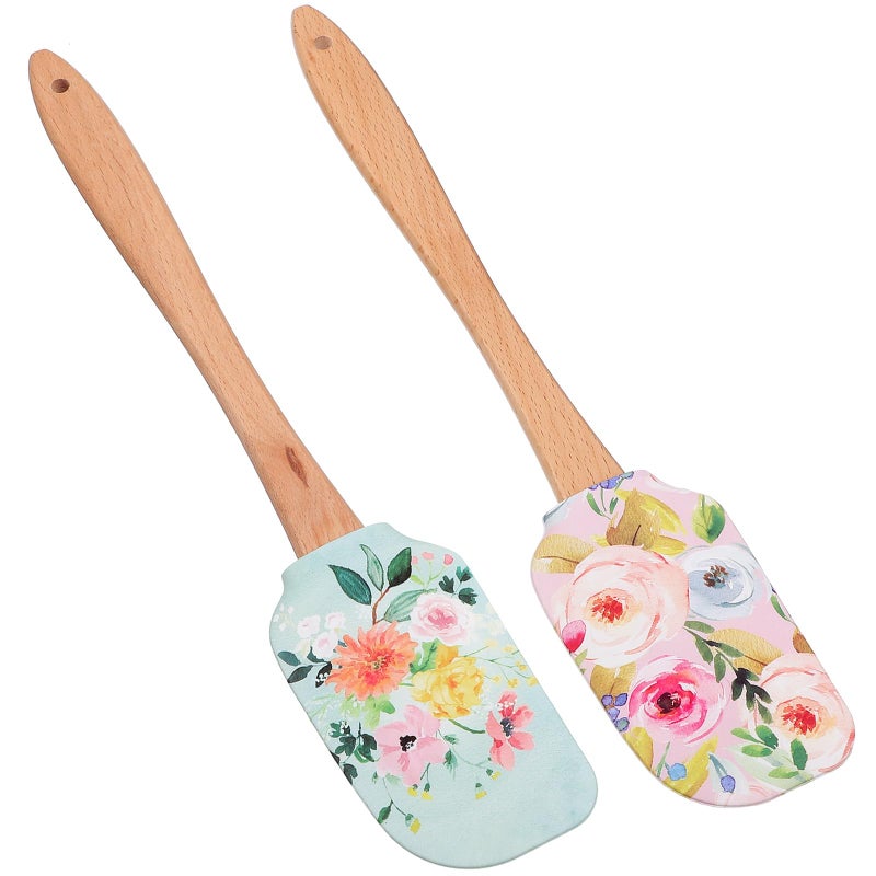 Veemoon 2pcs Cake Cream Spatula, Silicone Cake Scrapers Accessories Butter Scrapers Baking Spatulas for Kitchen Reusable Butter Professional Baking Christmas Tools - Image 1