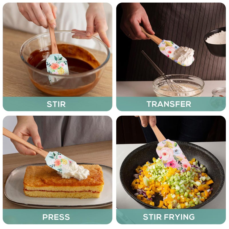 Veemoon 2pcs Cake Cream Spatula, Silicone Cake Scrapers Accessories Butter Scrapers Baking Spatulas for Kitchen Reusable Butter Professional Baking Christmas Tools - Image 4