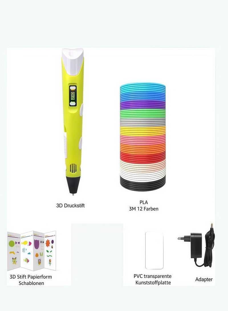 XiuWoo 3D Printing Pen for Kids, 3D Pen with Display, Painting Graffiti, Kids DIY Gift, Doodle Arts Craft Drawing, Compatible with PLA and ABS Filament, Adjustable Temperature and Speed, for Graffiti, Drawing, Model Making(Perple) - Image 2