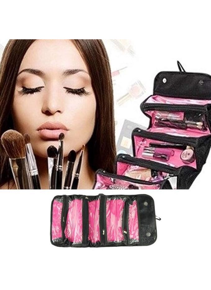 Roll N Go Roll N Go Cosmetic Pouch Organizer Makeup and Travel Buddy Toiletry Bag Gifts for Girls and Women Black  - Image 5