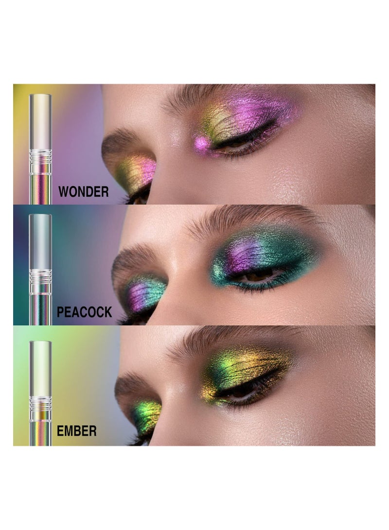 LANGMANNI مجموعة ظلال العيون السائلة ثلاثية الأبعاد شيميلون مع صندوق هدايا لامع - Image 4