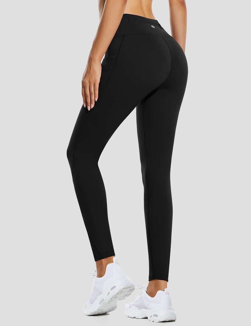 baleaf Fleece Lined Leggings Women Winter Thermal Leggings for Women Waterproof Hiking Pants Warm Tights Skiing Running Yoga Travel Gear Black M - Image 2
