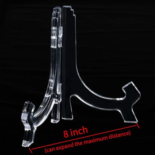HESTYA 6 Pack 7 Inch Acrylic Easel Stand, Display Stand, Plate Holder for Display, Photo Holder Picture Frame Book(Clear) - Image 3
