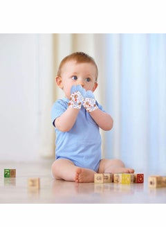 Excefore Baby Teething Mitten Glove Self Soothing Teether Pain Relief Toy for Food Grade BPA Free Age 3 to 12 Months 2 Pieces Green  - Image 2