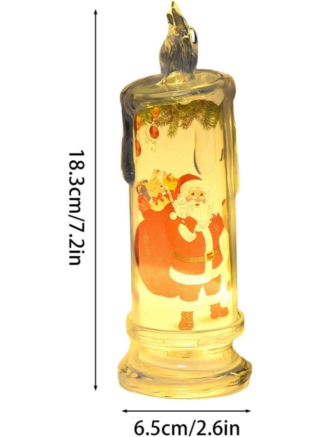 Christmas Flameless Candle with Santa Snowman, Battery Operated - Image 3