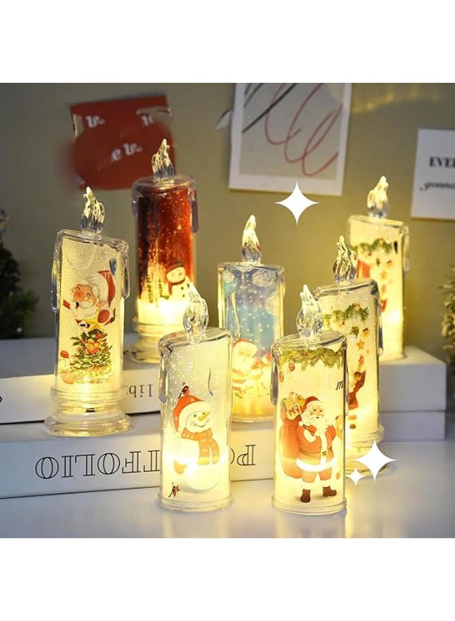 Christmas Flameless Candle with Santa Snowman, Battery Operated - Image 4