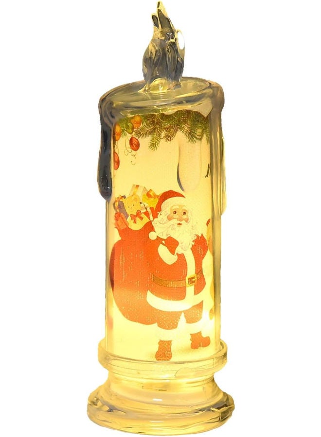 Christmas Flameless Candle with Santa Snowman, Battery Operated - Image 1