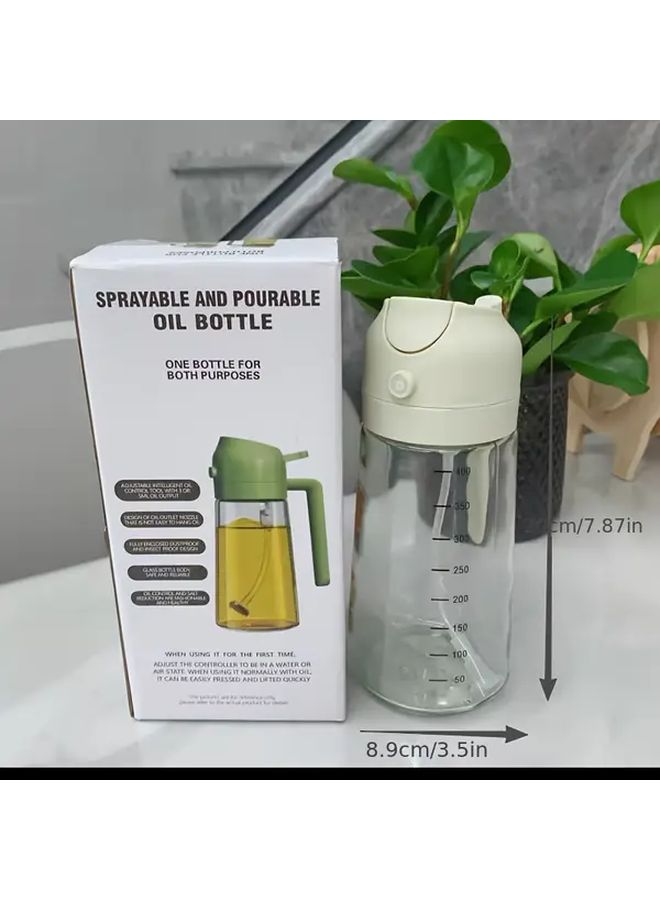 15 89oz White Transparent 2 In 1 Oil Dispenser And Spray Bottle With Adjustable Nozzle - Image 3