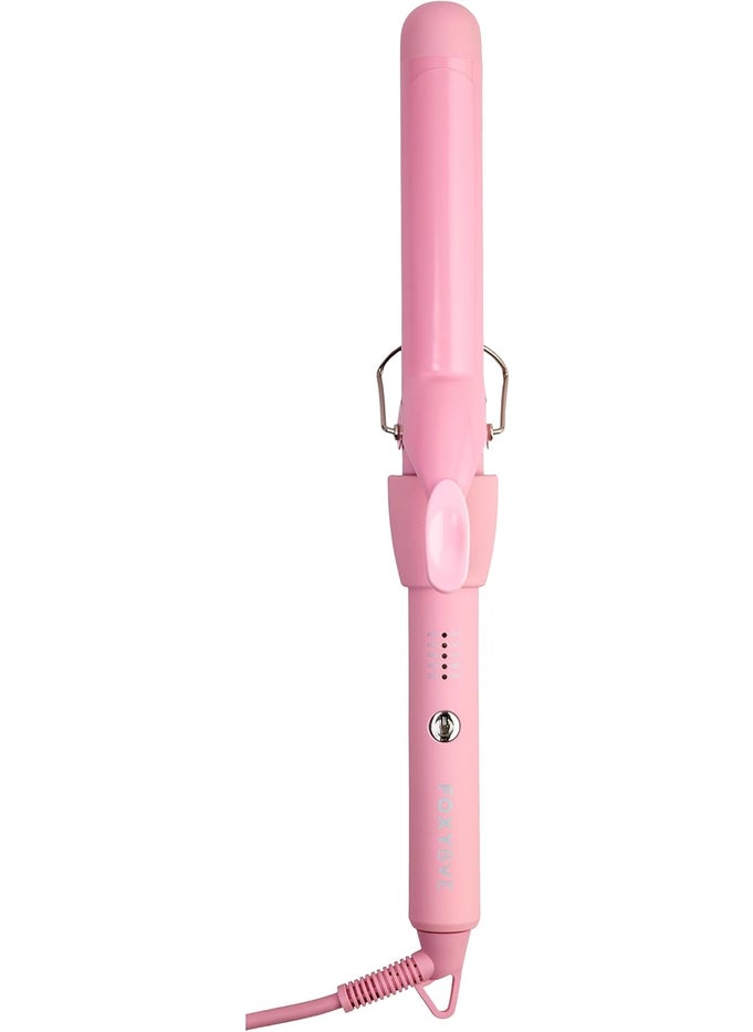 FoxyBae FoxyBae Bounce Bae Ceramic Hair Curling Iron 125  Hair Curler for Silky Smooth  FrizzFree Hair  Temp Controls  Dual Voltage Curling Wand for Long  Short Hair  360 Swivel Cord PartyPink 