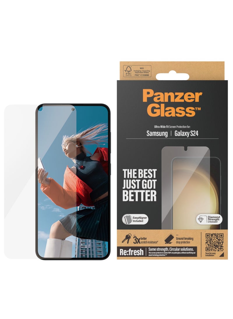 PanzerGlass PanzerGlass® Screen Protector Samsung Galaxy S24 | Ultra-Wide Fit w. EasyAligner  - Image 1
