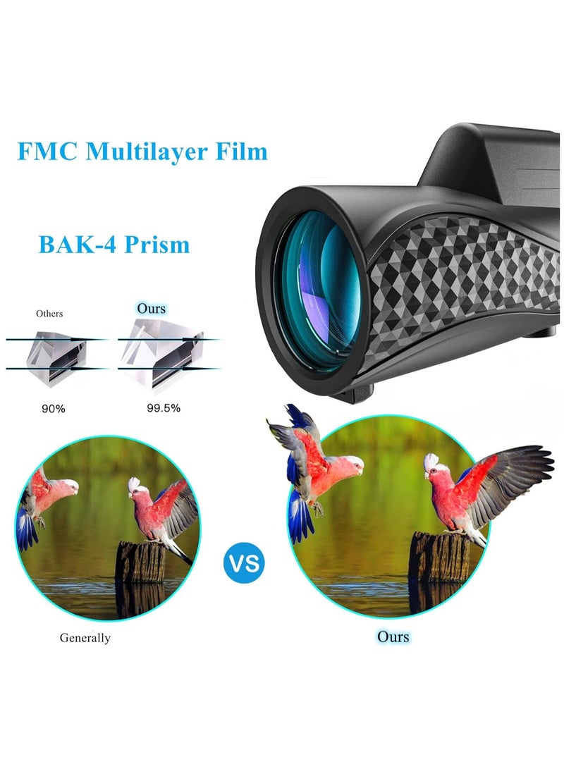 SOLARAE Monocular Telescope, 10 x 42 Compact Monoculars for Adults, High Porwered Monoculrar, with Smartphone Adapter &Tripod HD Monocular, for Viewing Wildlife Hunting Bird Watching Hiking Traveling - Image 2