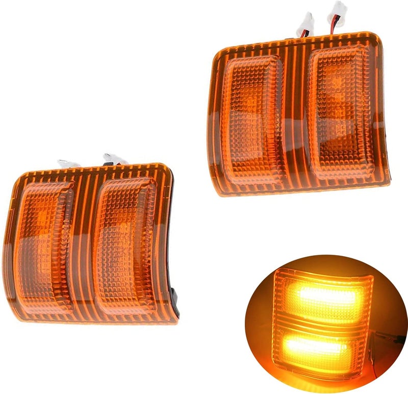 csslyzl LED Side Mirror Marker Lights for Ford F250 F350 F450 F550 Super Duty 2008-2015 - Amber LED + Lens - Image 1