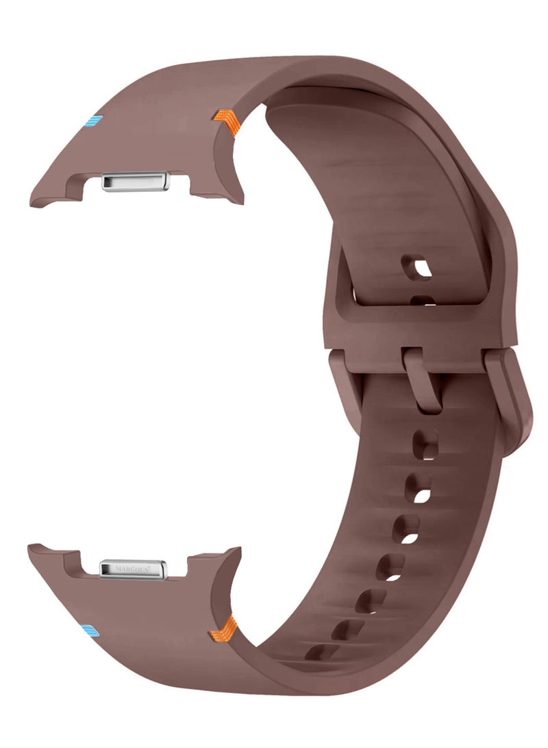 Sport Band for Galaxy Watch 8 40mm 44mm and Watch 8 Classic 46mm, Silicone Replacement Strap, M/L Size - Smoky Sand - Image 1
