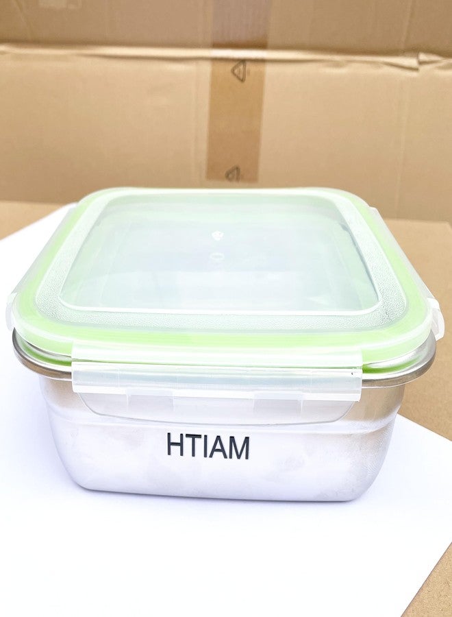 HTIAM Stainless Steel Food Containers, 3-Piece Set with Lids, Reusable for Breakfast, Lunch, Dinner, Snacks Bento Box Square Lunch Box 400/750/1200ml - Image 5