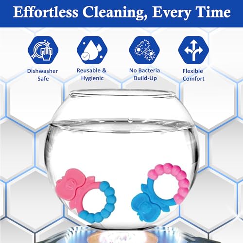 MamaLaps Soft Silicone Baby Teether, Silicone BPA Free Teethers for Newborn Infant, Teething Toy for Babies with Textured Surface for Soothing Gums (Pack of 1, Ribb Apple-Pink) - Image 3