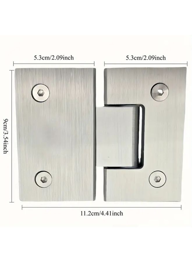 Silvery 180 Degree Glass Clamp Hinge Easy Install Matte Finish Door Mount - Image 4