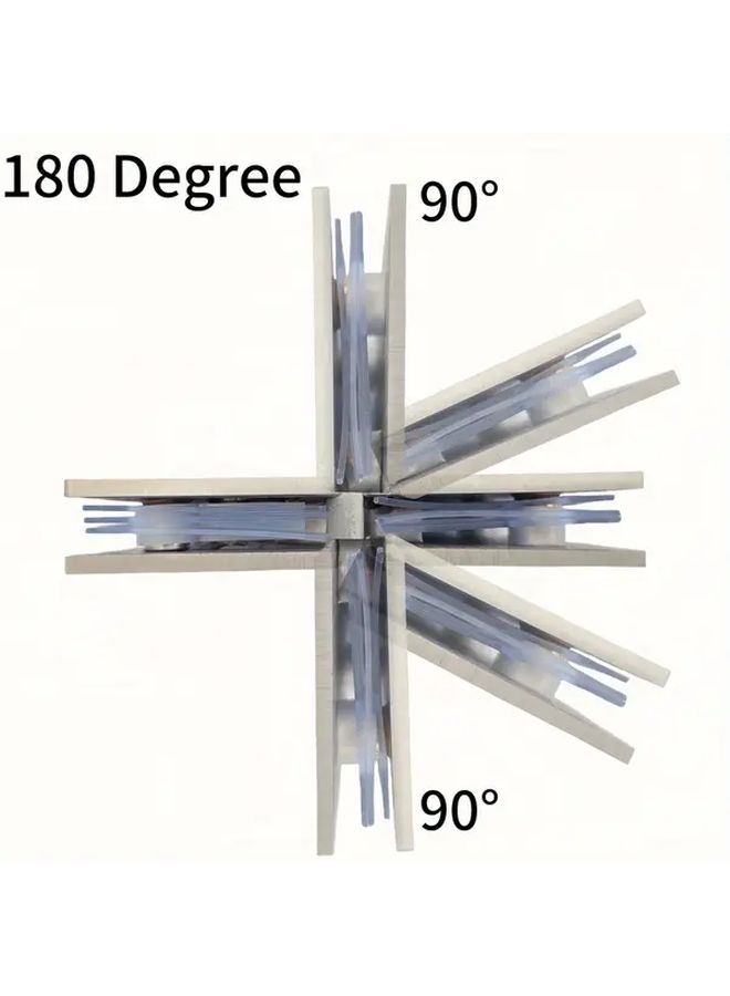 Silvery 180 Degree Glass Clamp Hinge Easy Install Matte Finish Door Mount - Image 2