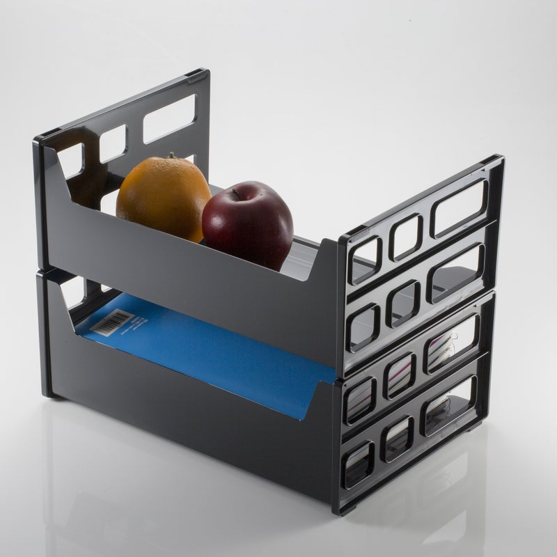 Officemate Recycled High Capacity Letter Tray, Set of 2 (26056),Black - Image 4