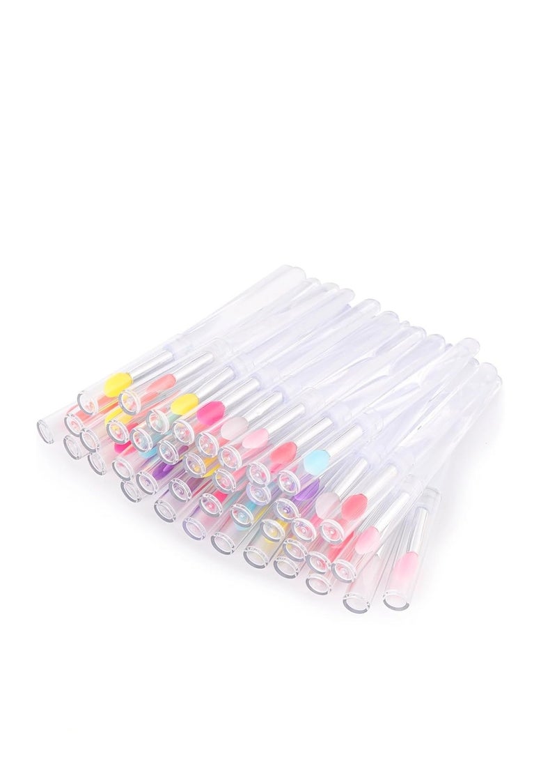 Ohlove 40Pcs Silicone Lip Brushes with Cap, Reusable Applicator Brushes for Eyeshadow, Lip Gloss Mask Cream  - Image 1