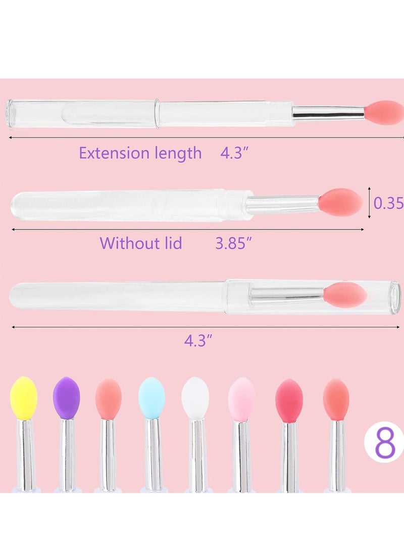Ohlove 40Pcs Silicone Lip Brushes with Cap, Reusable Applicator Brushes for Eyeshadow, Lip Gloss Mask Cream  - Image 3