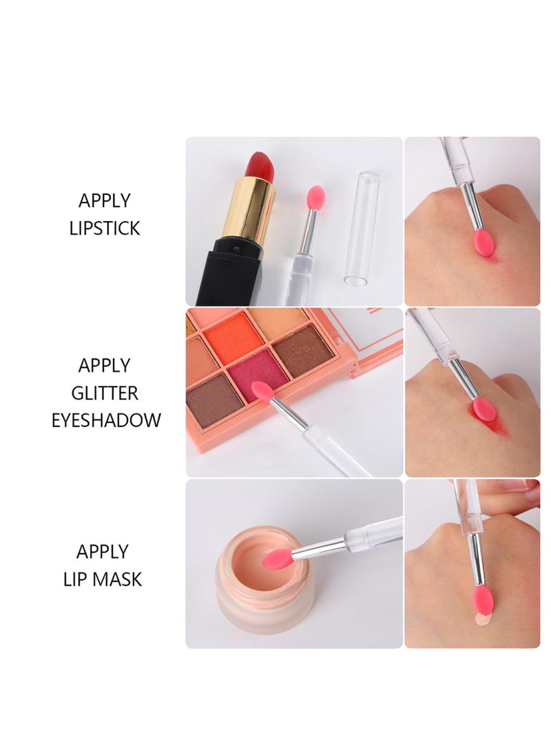 Ohlove 40Pcs Silicone Lip Brushes with Cap, Reusable Applicator Brushes for Eyeshadow, Lip Gloss Mask Cream  - Image 4