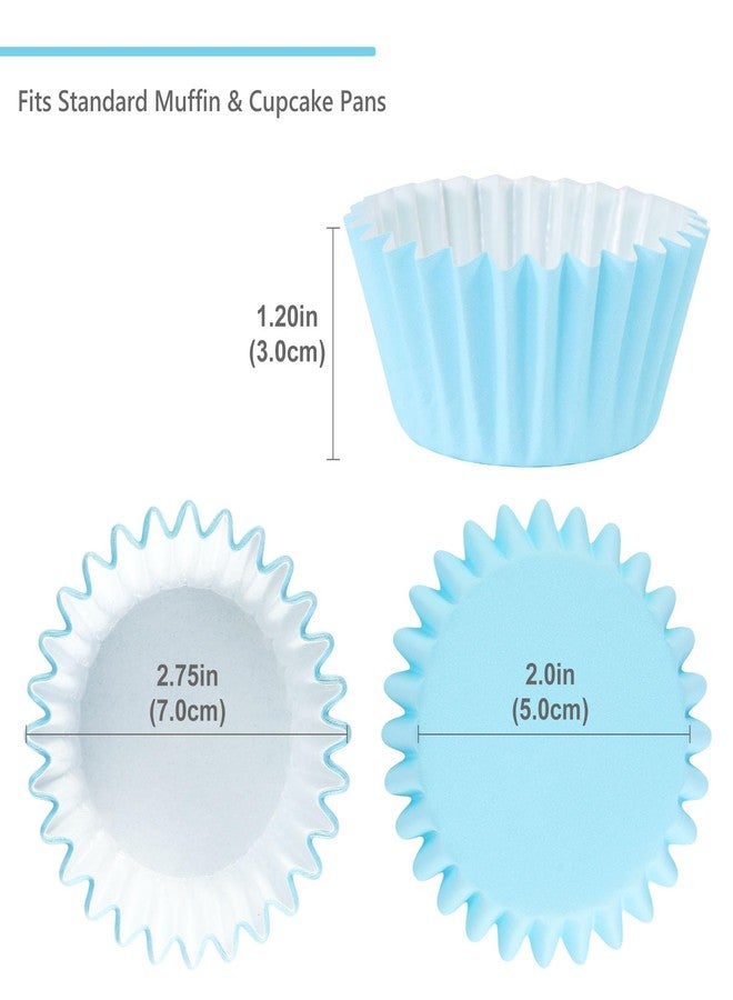 Caperci Grease-Resistant Standard Blue Cupcake Liners 150 Counts - Heavy Duty Paper Muffin Baking Cups, Odorless, No Muffin Pan Needed, Easily Peels (Light Blue) - Image 5