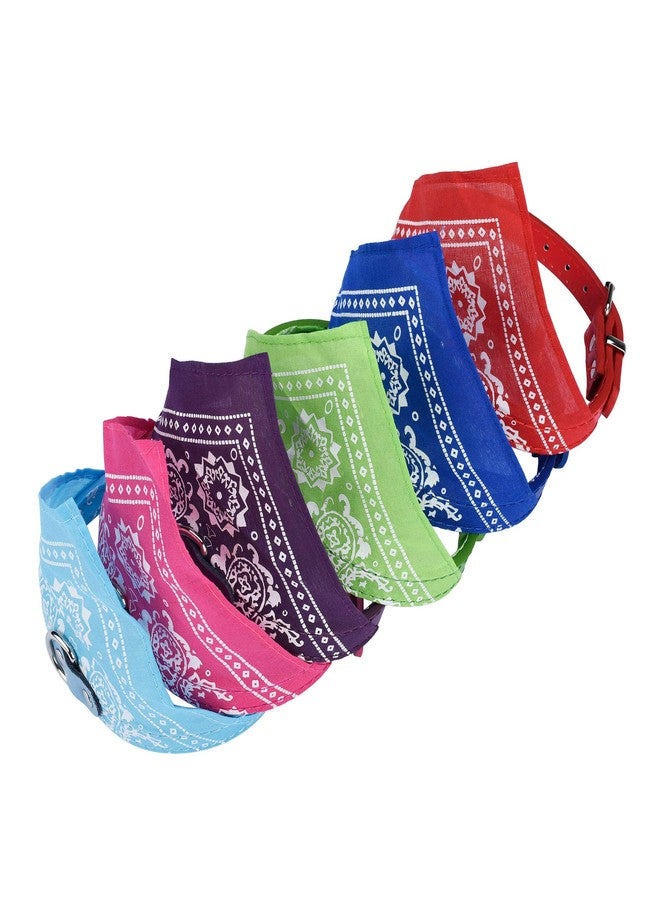 CM Cosmos Pet Bandana Puppy Dog Scarf Collar Neckchief with Adjustable Buckle for Dog Cat Decoration Pack of 6 (Medium) - Image 3