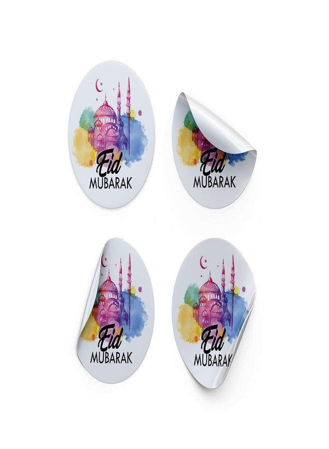 D2C Eid Mubarak Round Stickers for Envelop, Gifts and Packaging | Paper Stickers, 1.5 x 1.5 Inches (60) - Image 1