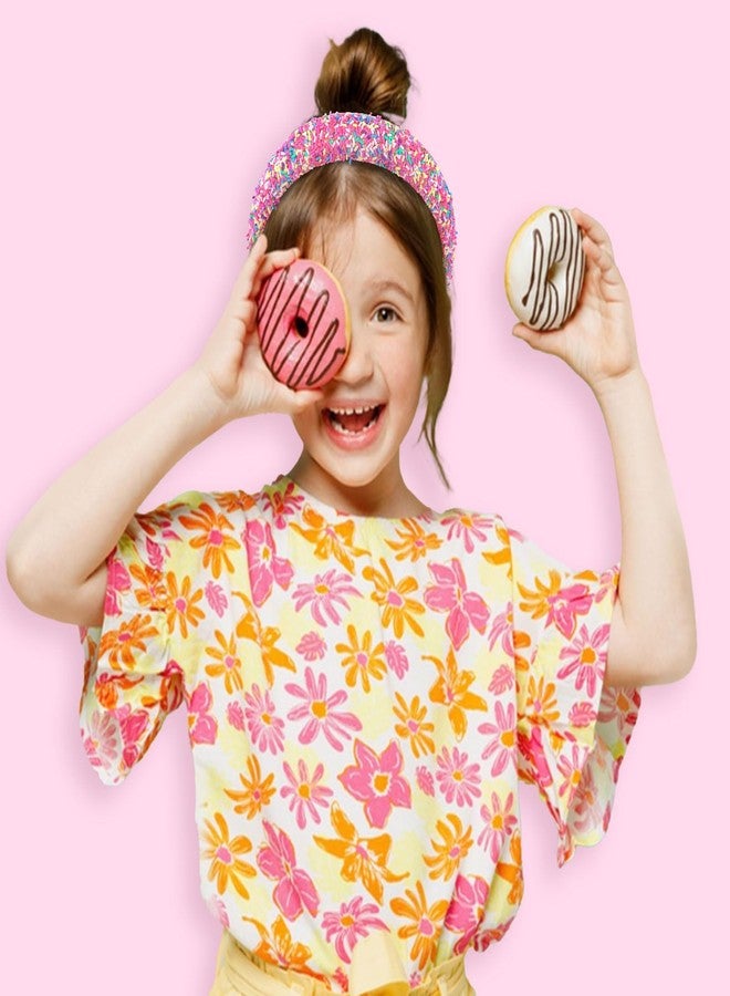 Semato Hot Pink Sprinkle Headband for Women Wide Padded Headband Thick Donut Hairbands Wide Fashion Hair Hoops Thick Padded Girls Hair Accessories - Image 4