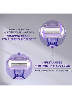 ACTION Razors for Women,Mini Portable,4-Layer Blades,Sharper Blades,Surrounded Lubrication Strip,Fast and safe hair removal,small and cute,with Portable transparent shell storage box,1Pack Purple Body Shaver  - Image 3