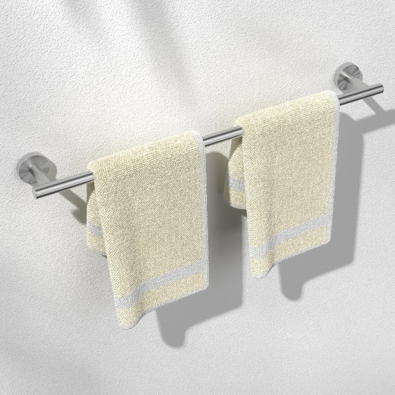 HITSLAM Brushed Nickel 24 Inch Towel Bar for Bathroom, SUS304 Stainless Steel Bathroom Towel Rack Wall Mounted, Modern Home Decor Bath Towel Holder with Hardware Accessories (Total Length 25.7 Inch) - Image 1