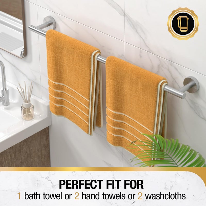 HITSLAM Brushed Nickel 24 Inch Towel Bar for Bathroom, SUS304 Stainless Steel Bathroom Towel Rack Wall Mounted, Modern Home Decor Bath Towel Holder with Hardware Accessories (Total Length 25.7 Inch) - Image 5