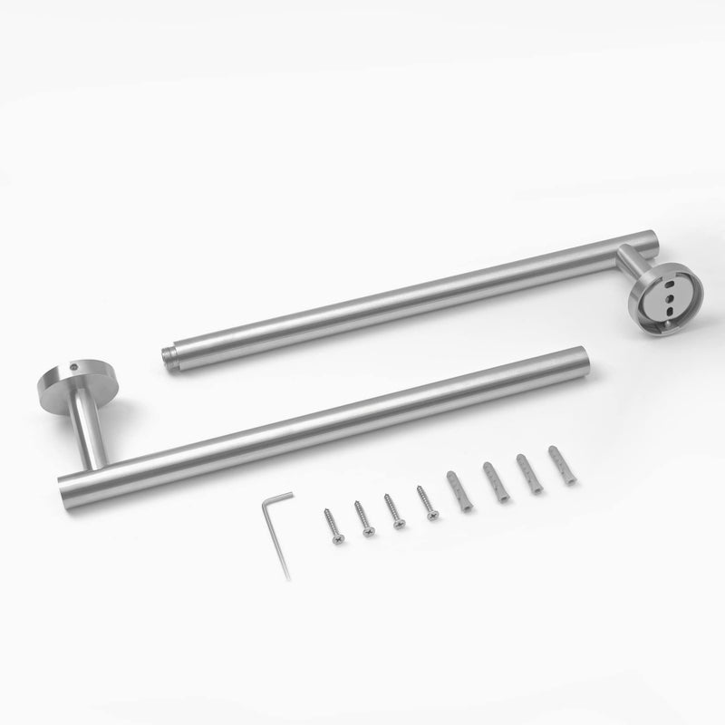 HITSLAM Brushed Nickel 24 Inch Towel Bar for Bathroom, SUS304 Stainless Steel Bathroom Towel Rack Wall Mounted, Modern Home Decor Bath Towel Holder with Hardware Accessories (Total Length 25.7 Inch) - Image 2
