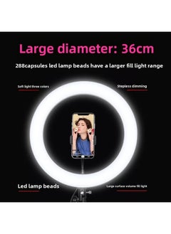 General 36cm Mobile Phone Live Fill Light Bracket Ring Light Beauty Light Led Fill Light Bracket Anchor Light Selfie Light-Color:36cm Metal Live Lamp With Clip  - Image 4
