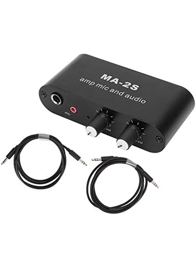 Portable Aluminum Audio Preamplifier with 3 Output Ports for Recording Karaoke and Home Entertainment - Image 2