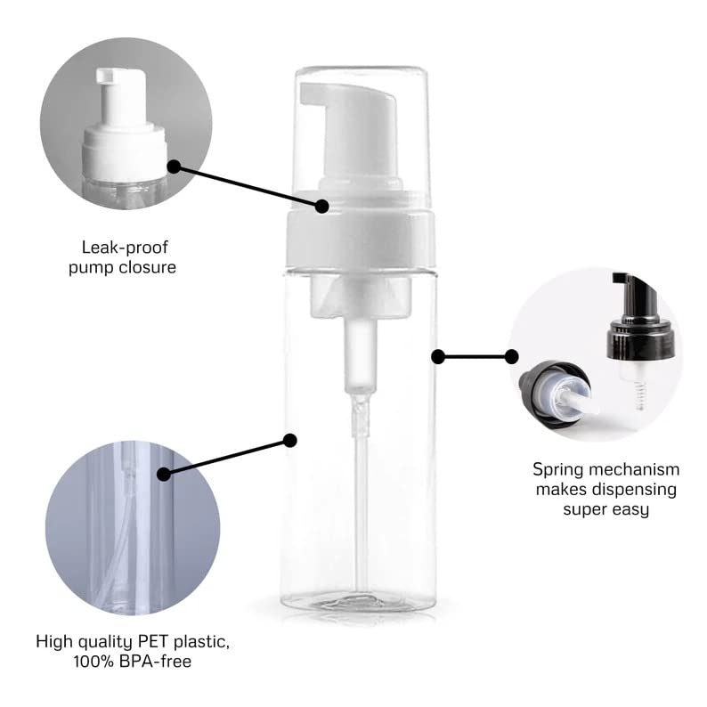 SpiderJuice 1 Pc Transparent Foaming Face Soap Dispenser Pump Refillable Bottle for Washing Hands 150ml - Image 3