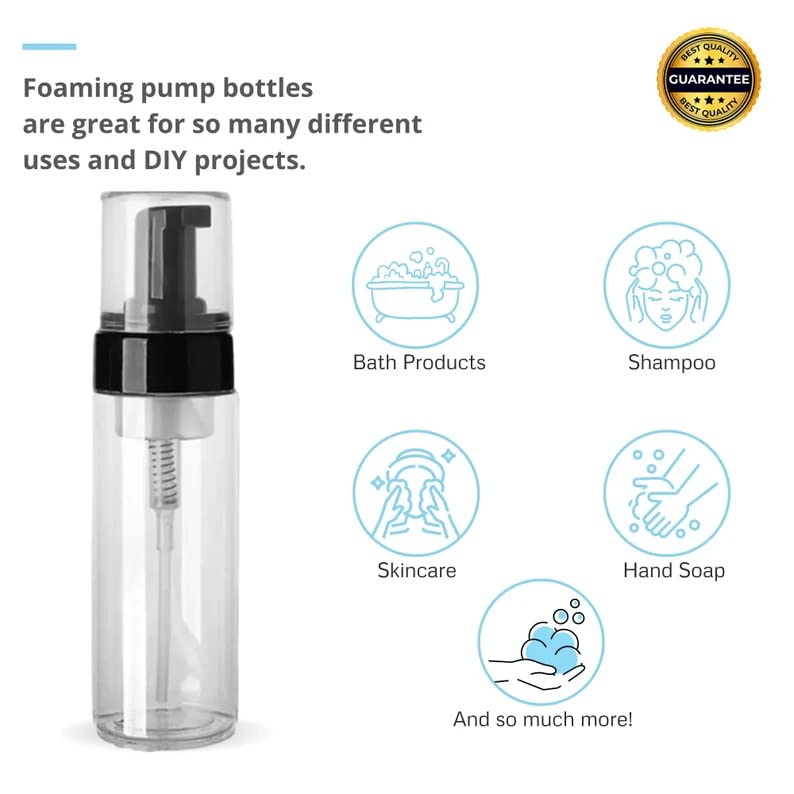 SpiderJuice 1 Pc Transparent Foaming Face Soap Dispenser Pump Refillable Bottle for Washing Hands 150ml - Image 4