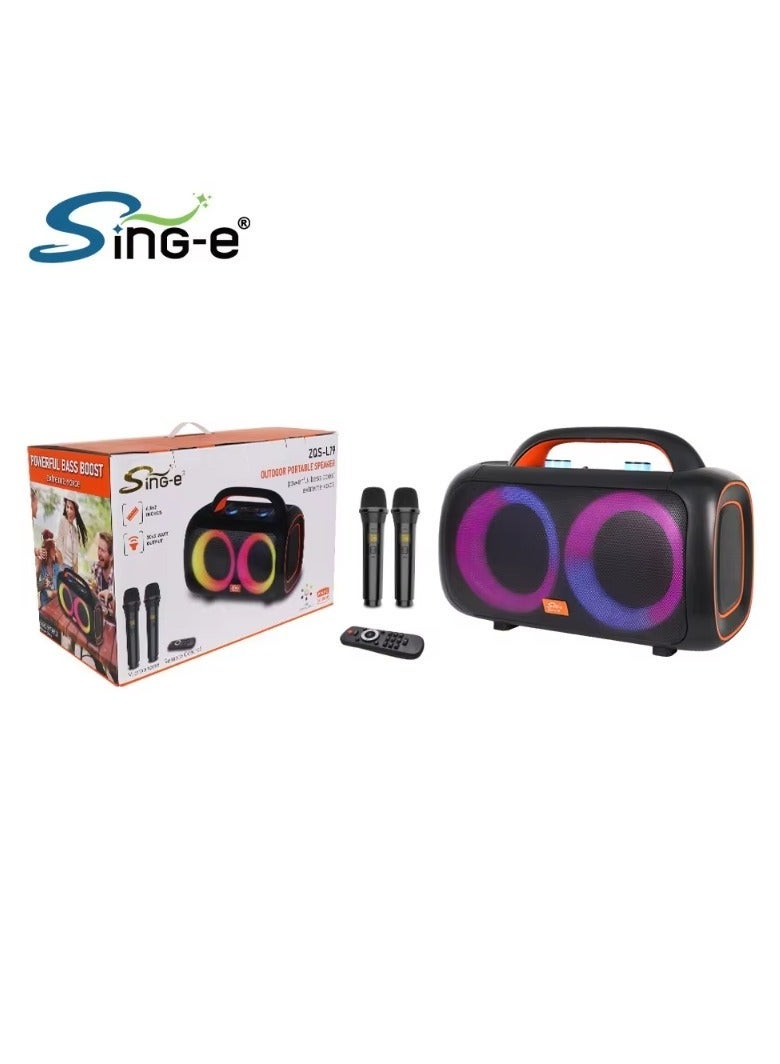 ZQS 6.5 Inch Portable Party Speaker with Bluetooth 5.0 RGB Lights FM USB TF Built In Battery 2 Wireless Microphones - Image 4