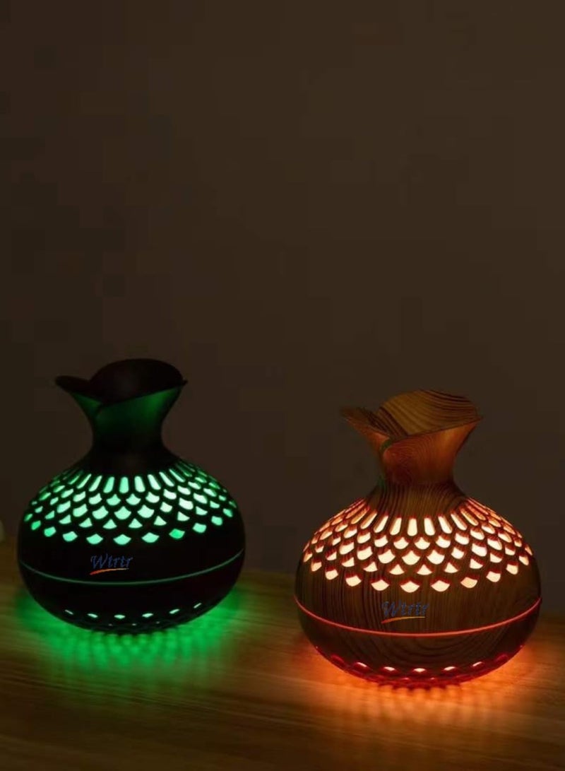 Wtrtr Wtrtr 300ml Essential Oil Diffuser，Mini Humidifier, Flower Shape Humidifier,USB Personal Desktop Humidifier for Car, 2 Mist Modes, 7 colors,(SX-E342-Y) (Yellow)  - Image 4