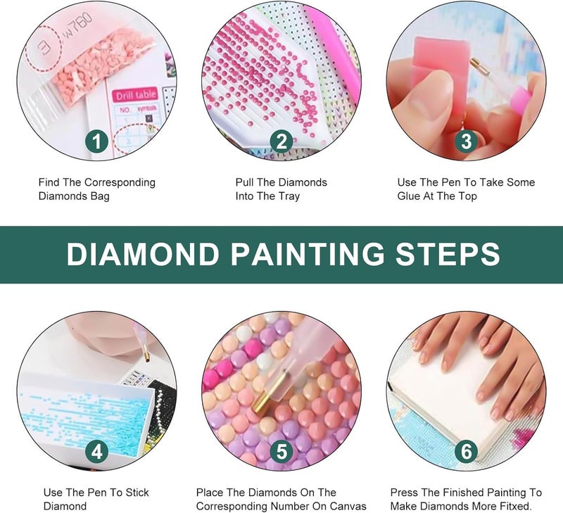 mrpwnle 4 Pack Cow Diamond Art Kits for Adults - DIY Cute Animals Diamond Painting Kits for Adults Beginner, Simple 5D Full Drill Diamond Art Dots Gem Art Kit for Home Wall Decor 12x12inch - Image 5