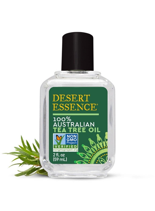 زيت شجرة الشاي الأسترالي 100% من Desert Essence، زيت عطري علاجي - منظف للبشرة، منقي، مهدئ - منعش للهواء - العناية بالبشرة، العناية بالشعر، تنظيف أخضر قوي - نباتي، غير معدل وراثيًا - 2 أونصة - Image 2