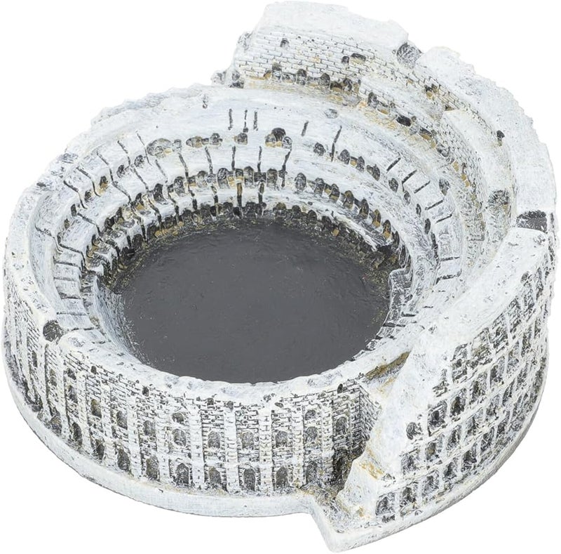 Nordic Retro Round Ashtray with Grooves for Desktop Indoor Use Decorative Colosseum Model Stable Base - Image 2