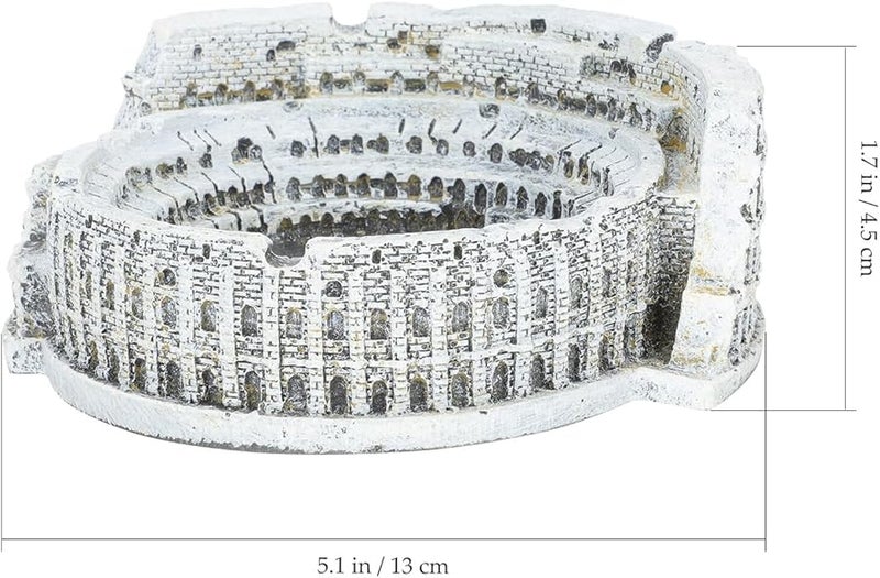 Nordic Retro Round Ashtray with Grooves for Desktop Indoor Use Decorative Colosseum Model Stable Base - Image 5