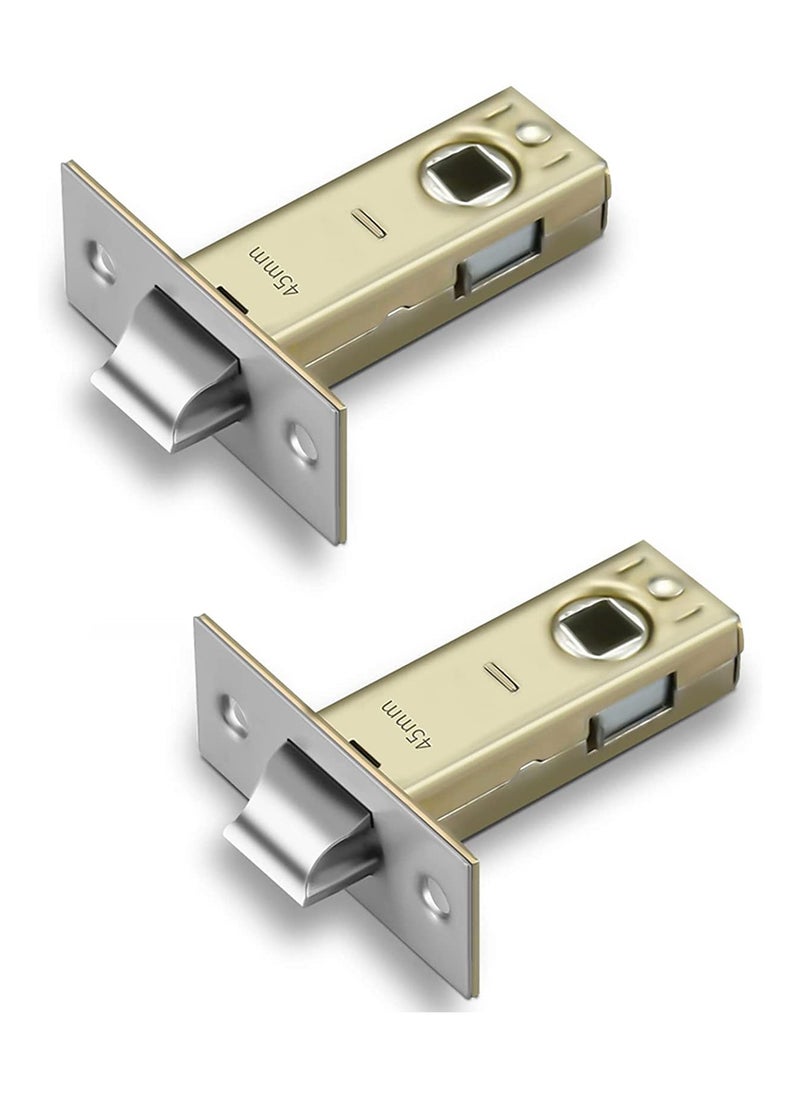 SYOSI SYOSI 45mm Tubular Latch, 2 Sets of Mortice Latch Polished Chrome Door Latch, Designed to be Used with Sprung Lever Door Handles  - Image 1