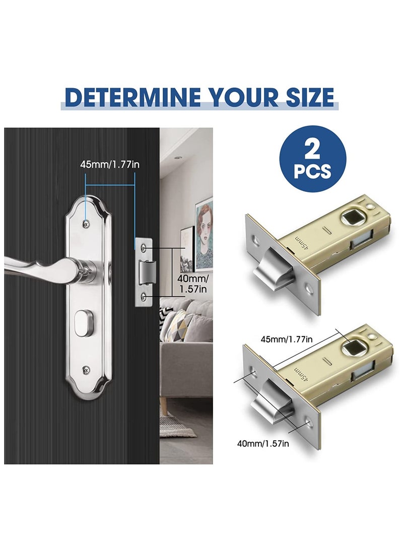SYOSI SYOSI 45mm Tubular Latch, 2 Sets of Mortice Latch Polished Chrome Door Latch, Designed to be Used with Sprung Lever Door Handles  - Image 4