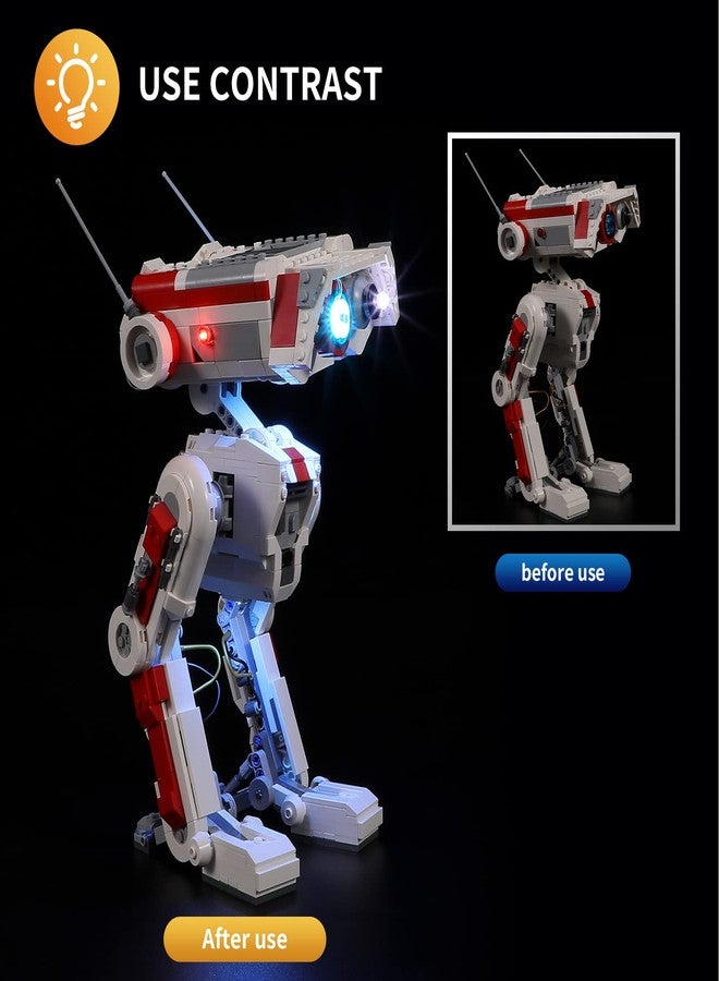 Vaodest مصباح LED من Vaodest لمجموعة Lego Star Wars 75335 BD-1، تصميم وتكوين متوافق مع الموديل 75335 (مصباح LED فقط، وليس مجموعة مكعبات البناء). - Image 4