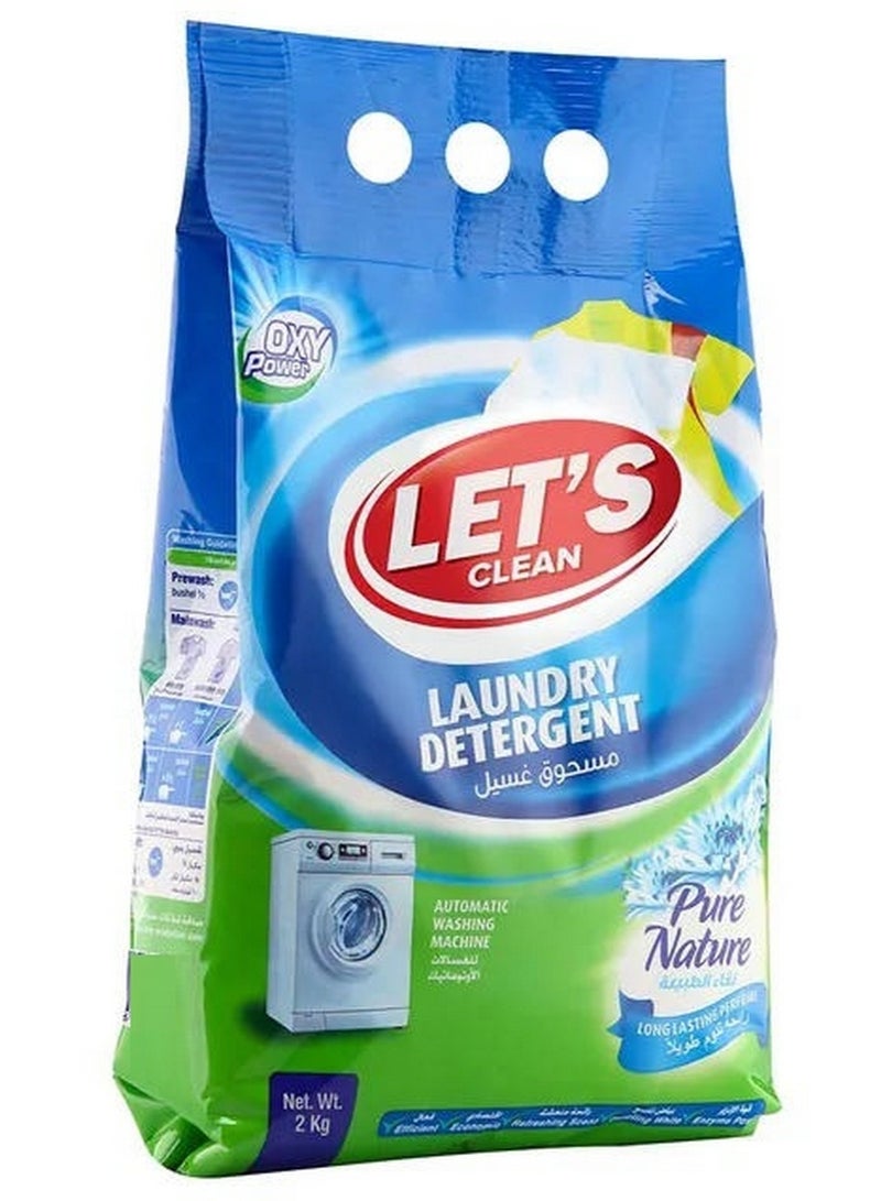ليتس_كلين مسحوق غسيل للغسالة الاوتوماتيكية 2 كجم بيور نيتشر - Image 1