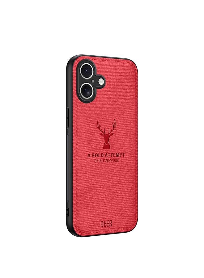S-TOP Case For iPhone 16 Plus Deer Head Cloth Skin All-inclusive Phone Case - Image 1