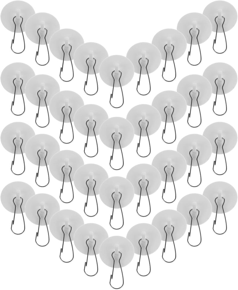 Garneck 60pcs White Ceiling Sticky Hooks Small Self-Adhesive Round Hooks Removable Seamless Adhesive Hanging for Home Decoration and Storage - Image 1